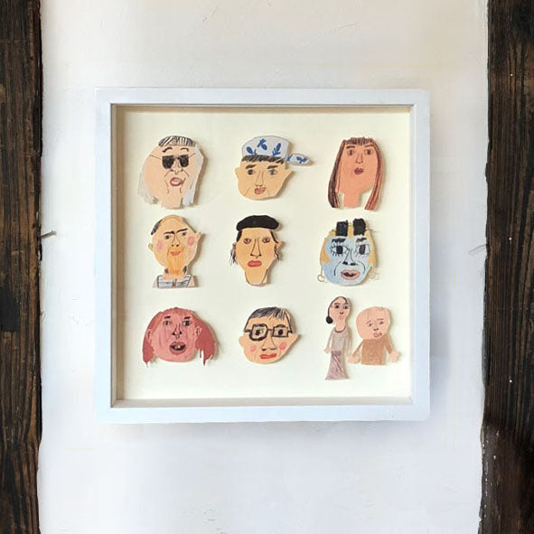 只今SOLD OUT再入荷まで1ヶ月かかります【こどものアート】『Faces』アート(箱型額付き)